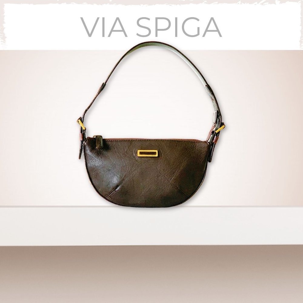 ⭐️ Small Brown Leather Shoulder Bag VIA SPIGA
